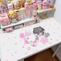 Leather Desk Pad Protector Full Screen Amine Angel Y2K Kawaii Mouse Pad Office Desk Mat Waterproof Non-Slip PU Desk Blotter Pad