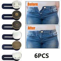 6/8pcs Jeans Button Extender Universal Pants Extender Button for Women Men Adjustable Elastic Waist Silicone Extender Buckle Set