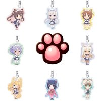 Anime Characters Nekopara Acrylic Car Keychain Accessories Chocola Vanilla Bag Charm Cute Backpack Pendant Gifts For Friends