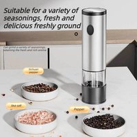 Electric Salt and Pepper Grinder Set USB Rechargeable Spice Mill Adjustable Coarseness for Kitchen Cooking BBQ Seasoning Use