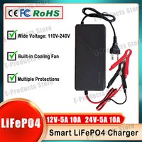 12V 24V 5A 10A Smart Lifepo4 Charger 14.6V 29.2V 4S 8S AC110-240V High Power LiFePO4 Charger Lithium iron Phosphate Battery Pack