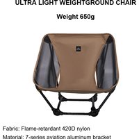 TILLAK 650g Ultralight Ground Chair 7075 Aluminum Alloy 1000D Cordura Fabric Foldable Camping Chair for Outdoor Hiking Fishing image 4