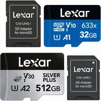 Original Lexar Professional SILVER PLUS MicroSDXC TF Memory Card 64GB 128GB 256GB Up to 205MB/s V30 A2 Micro SD Card for 4K