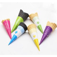 1000Pcs /lot Ice Cream Cone Paper Cover Disposable Cones Tray Holder Paper Sleeve DIY Home Summer Party Supplies