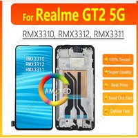 AMOLED For Realme GT2 LCD Screen Realme GT 2 LCD RMX3310 RMX3312 RMX3311 LCD With Frame Touch Display Sensor Digitizer Assembly