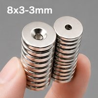 Super Strong Neodymium Magnets 8x3-3mm N52 NdfeB Permanent Magnetic Imanes with Countersunk Hole for Screws Craft Magnet Disc