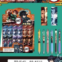 Random 1/2/3pc Demon Slayer Kimetsu No Yaiba Blind Box Gel Pen Cartoon Animation Black Sign Pen Creative Stationery Gift