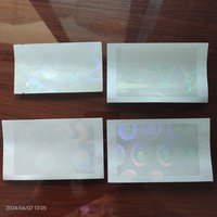 100pcs 84x52mm Transparent Hologram Card Sticker Waterproof Tear Resistant Clear Plastic Laser Holographic Impossible to Copy