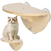 Cat Window Bed Space Saving Cat Perch for Window Sill Kitten Window Sill Seat with 3 Suction Cups Wooden Cat Wall Mounted Shelf