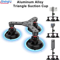 Aluminum Alloy Car Phone Camera Holder Suction Cup 360 Adjustable for GoPro Hero 13 12 11 10 9 Insta360 DJI Action Camera Mount