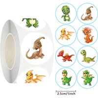 50-500pcs 1 inch Dinosaur Stickers for Kids Boy Teacher Round Animal Children Reward Roll Sticker School Supplies Incentive