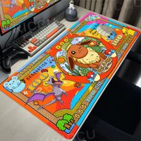 Extended Pokemon banknotes Kawaii Japan Anime Mouse Pad PC Accessories Non-slip Gamer Keyboard Laptop Gaming Lockedge Rubber Mat