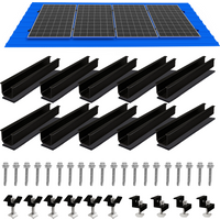 Kit de supports de montage pour panneaux solaires (10/6 pièces) – Colliers de fixation intermédiaires et d'extrémité et rails pour panneaux solaires de toiture de tailles variées, collier de fixation
