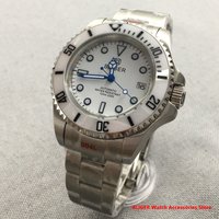 Bliger 43mm Sapphire Glass White Dial Date Adjustment Ceramic Bezel GMT Automatic Men's Mechanical Watch Luminous Dial