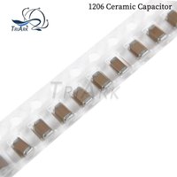 50PCS 1206 SMD Chip Ceramic Capacitor 390PF 560PF 680PF 820PF 910PF 1NF 2.2NF 3.9NF 47NF 82NF 100NF 1UF 2.2UF 10UF 220PF~22UF
