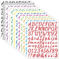 12pcs 1-inch handwritten alphanumeric stickers with vinyl waterproof adhesive and DIY hand account basic stickers