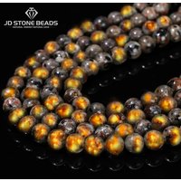 Natural Flame Stone Bead Bright Yooperlite Loose Spacer UV Glowing Fire Stone For Jewelry Making Diy Bracelet Necklace Accessory