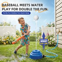2 in 1 Water Sprinkler Baseball Game 360° Rotating Spray Cartoon Splash Sprinkler Summer Outdoor Rocket Water Game Kids Gift