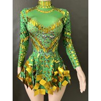 2025 New summer high elastic woman dress A-LineLong Sleeve costume Elegant Night Evening PartyStage vestidos 7G