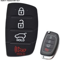 Replacement Rubber Pad 4 Buttons Car Remote Key Fob Shell For Hyundai Tucson Santa fe / ix45 Sonata i40 Key Cover Case