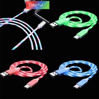Mobile Phone Charging Cables Glowing Cable LED Light Micro USB Type C Charger For Samsung Xiaomi Huawei iPhone Charge Wire Cord