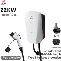 GWUYU GBT Standard EV Charger 11KW-22KW 3-Phase for Household Car Charging Station Wall Mount with 5m Charging Cable