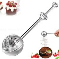 1PC Ball Retractable Half Drain Tea Strainer powder Shaker Sugar Duster Flour Sugar Sieve baking accessories