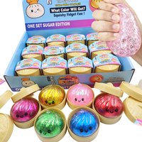 Dumpling Squishy with Box Dumplings Sensory Steamer Soft TPR Dough Ball Fidget Toy Stress Relief Gift