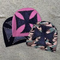 2026 New Gothic Decadent Rock Harajuku style Rivet Cross Hat Y2K Punk Casual Street Trend Fashion ins Daily Versatile Headwear