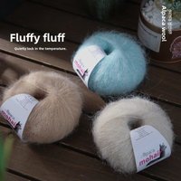 200g/set Alpaca Silk Mohair Yarn for Hand Knitted DIY Thread DIY Hat Scarf Sweater Fine Soft Fluffy Comfortable Warm Thread Red