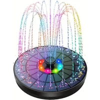 5.5W LED Solar Fountain Pump with Lights, for Bird Bath/Pool DIY Solar Water Fountain with Battery for Outdoor Garden Decoration
