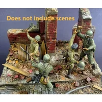 1/35 Scale Diecast Resin Figure Model Kit German & Soviet Soldiers 4 Figures Unassembled and Unpainted No Platform