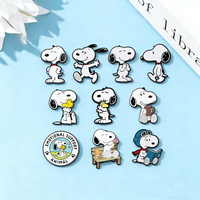 10Pcs Snoopy Badge Set Enamel Pins Cute Cartoon Brooch Gift for Fans Collection Anime Pin Badges