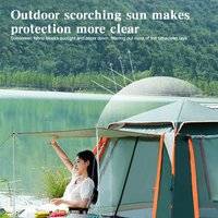 Automatic Quick Open Tent with Canopy Instant Pop Up Tent Sun-Protection Portable Hexagonal Tent for Family 3-4/4-6 People