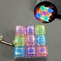 Ball Shape LED Light Up Fidget Keychain, Transparent Mechanical Switch Stress Relief Toy, Anti-Anxiety Gadget for Adults Office