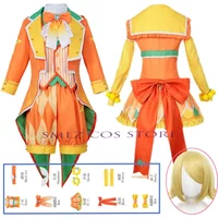 Anime PJSK Stage Feat Cosplay Beat Virtual Singer Design Orange Rin Cosplay Len Dress Uniform Suit Outfits Costumes for Girl Boy