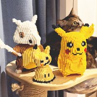 Uroczy Pokemon Marowak Lucario Mimikyu Klocki Konstrukcyjne Piplup Mega Rayquaza Charizard Zmontowany Mini Zestaw Klocków na Prezent Świąteczny