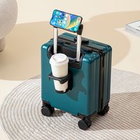 14 Inch Travel Suitcase Multifunctional Suitcase Boarding box Student Trolley Password Case Rolling Luggage Bag with Cup holder