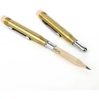 Fromthenon Traveler's Brass Pencil Metal Stationery Retro Travel Stationery Series Pictures Props Pencils for School