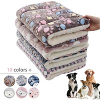 Tapis de couchage pour animaux de compagnie, lit pour chien et chat, couverture épaisse en poils doux, polaire lavable pour la maison, motif ours chaud, fournitures pour animaux de compagnie