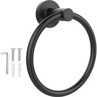 Towel Holder for Bathroom Wall Matte Black Towel Ring Stainless Steel Hand Towel Holder Heavy Duty Towel Hanger for Bath Kitchen