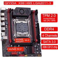 QIYIDA X99 motherboard TPM 2.0Interface LGA 2011 3 with NVME NGFF M.2 Support 4 channels X99 C612chip DDR4 Memory SATA3.0 USB3.0