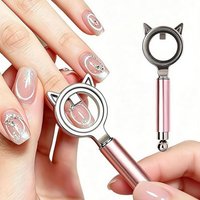 Dual-Head Cat Ear Face Hollow Cat Eye Magnet Strong Magnetic Stick for French Star Flower Cat Eye Designs Nails Art DIY
