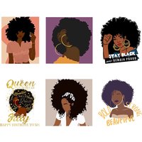 Black Girl Patch On Clothing Iron On Transfers Patch African Roots Thermal Sticker DIY Black Queen Melanin Heat Transfer Sticker