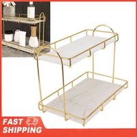 Bathroom Shelf Gold White 2 Tier Shampoo Storage Rack Anti Slip Makeup Shelf Shower Corner Shelves Bathroom Organizer Accessory