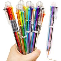 1/3/6/12pcs Transparent Cartoon Ballpoint Pen 6-in-1 Creative Cute Colorful Swivel Supplies School & Office Supplies TMZ