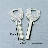 2PC Pure Copper U-Shaped Lock Key Embryo for Crescent Single Row Narrow round Locks Suitable for Locks Key Replacement Pack