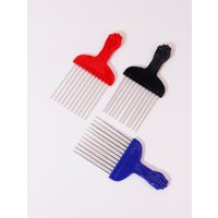 1pc stainless steel hair black perm comb design steel needle comb professional men's hair comb tool Special for real hair wigs
