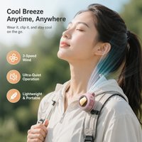 Light Clip On Bladeless Fan 3 Speed Adjustable Silent Electric Fan Portable Cooling Device For Outdoor Camping And Travel