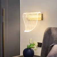 Acrylic Wall Lamp Led Modern Lighting Luxury Gold 8w Light Living Bedroom Bedside Mirror Stair Aisle Nordic Indoor Fixtures